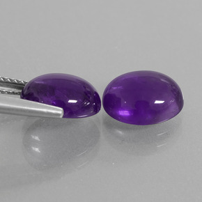 Gemme di Ametista Viola medio naturale da 5.38 ct, Taglio ovale, Trasparente