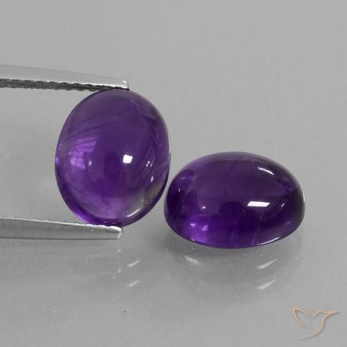 5.58ctw Naturale Viola medio Ametista, Ovale, Trasparente