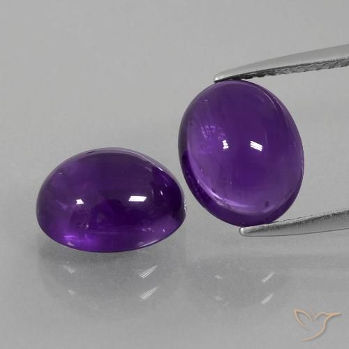 6.08ctw Naturale Viola medio Ametista, Ovale, Trasparente
