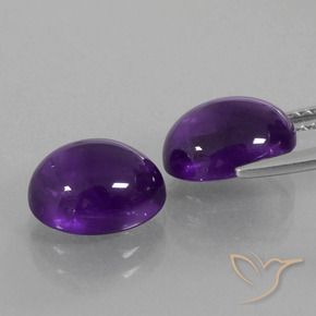Gemme di Ametista Viola medio naturale da 6.08 ct, Ovale, Trasparente
