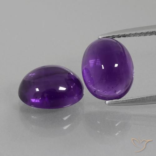 5.58ctw Naturale Viola medio Ametista, Ovale, Trasparente