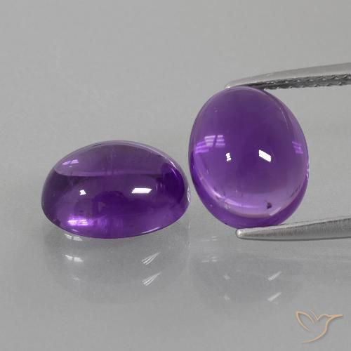 5.96ctw Naturale Viola medio-chiaro Ametista, Ovale, Trasparente