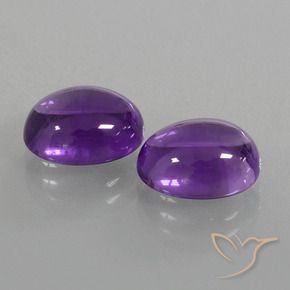 Gemme di Ametista Viola medio-chiaro naturale da 5.96 ct, Ovale, Trasparente