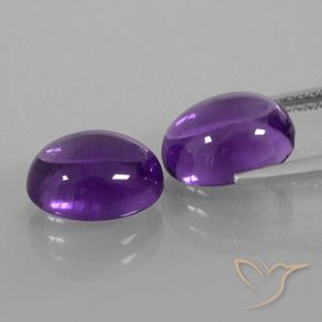 Gemme di Ametista Viola medio-chiaro naturale da 5.96 ct, Ovale, Trasparente
