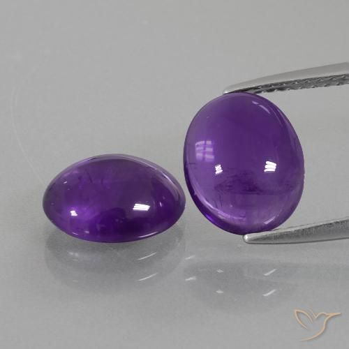 4.43ctw Naturale Viola medio-chiaro Ametista, Ovale, Trasparente