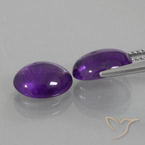 Gemme di Ametista Viola medio-chiaro naturale da 4.43 ct, Ovale, Trasparente