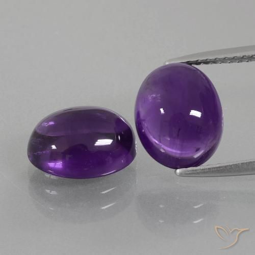 6.22ctw Naturale Viola medio Ametista, Ovale, Trasparente