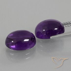 Gemme di Ametista Viola medio naturale da 6.22 ct, Ovale, Trasparente