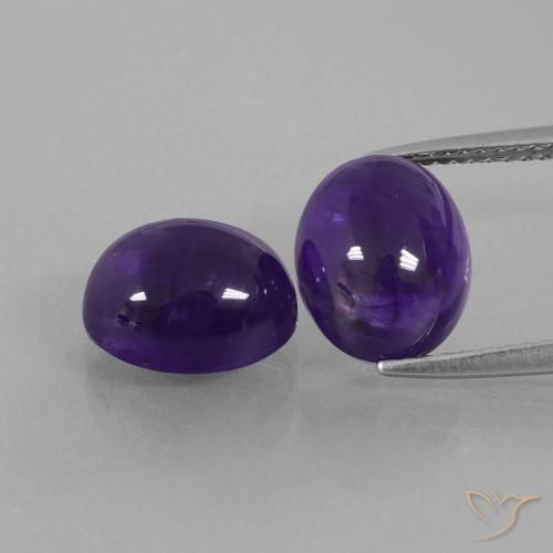 6.97ctw Naturale Viola scuro Ametista, Ovale, Trasparente