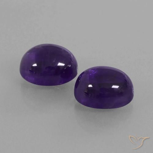 Gemme di Ametista Viola scuro naturale da 6.97 ct, Ovale, Trasparente