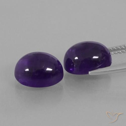 Gemme di Ametista Viola scuro naturale da 6.97 ct, Ovale, Trasparente