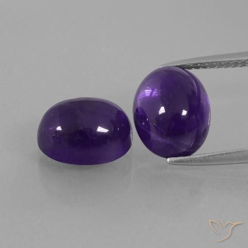 6.65ctw Naturale Viola scuro Ametista, Ovale, Trasparente
