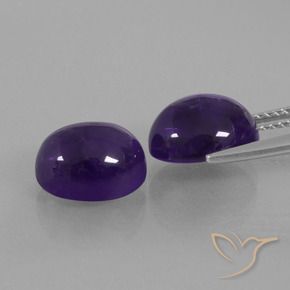 Gemme di Ametista Viola scuro naturale da 6.65 ct, Ovale, Trasparente