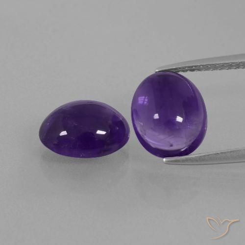 4.91ctw Naturale Viola scuro Ametista, Ovale, Trasparente