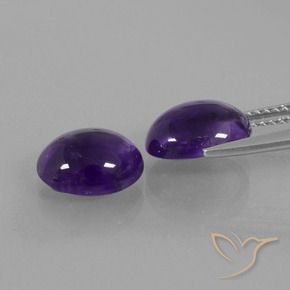 Gemme di Ametista Viola scuro naturale da 4.91 ct, Ovale, Trasparente