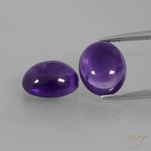 5.61ctw Naturale Viola scuro Ametista, Ovale, Trasparente