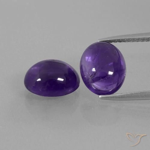 5.33ctw Naturale Viola scuro Ametista, Ovale, Trasparente