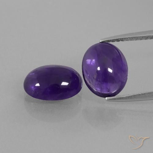 4.76ctw Naturale Viola scuro Ametista, Ovale, Trasparente