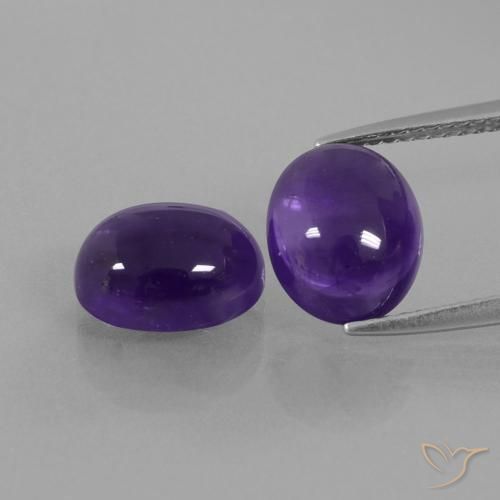 6.11ctw Naturale Viola scuro Ametista, Ovale, Trasparente