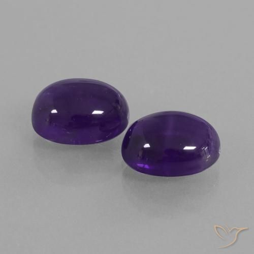 Gemme di Ametista Viola scuro naturale da 6.11 ct, Ovale, Trasparente