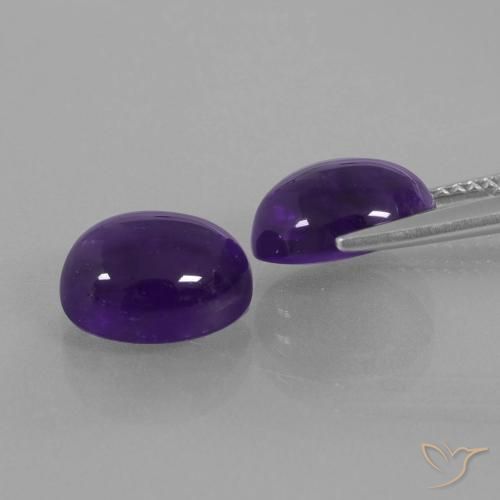 Gemme di Ametista Viola scuro naturale da 6.11 ct, Ovale, Trasparente
