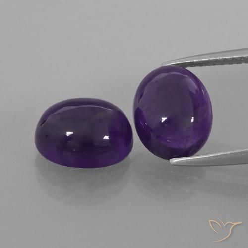 6.06ctw Naturale Viola scuro Ametista, Ovale, Trasparente