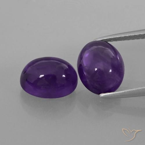 5.98ctw Naturale Viola scuro Ametista, Ovale, Trasparente