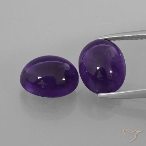 5.96ctw Naturale Viola scuro Ametista, Ovale, Trasparente