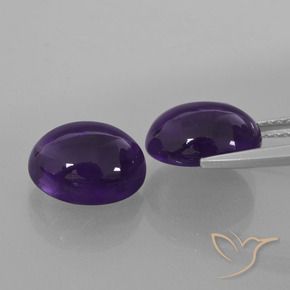 Gemme di Ametista Viola scuro naturale da 5.96 ct, Ovale, Trasparente
