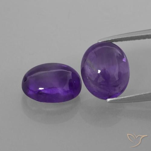 5.33ctw Naturale Viola medio Ametista, Ovale, Trasparente