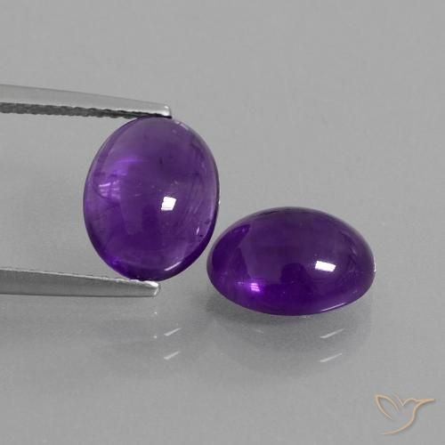 4.94ctw Naturale Viola medio Ametista, Ovale, Trasparente