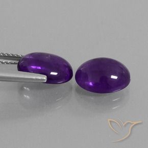 Gemme di Ametista Viola medio naturale da 4.94 ct, Ovale, Trasparente