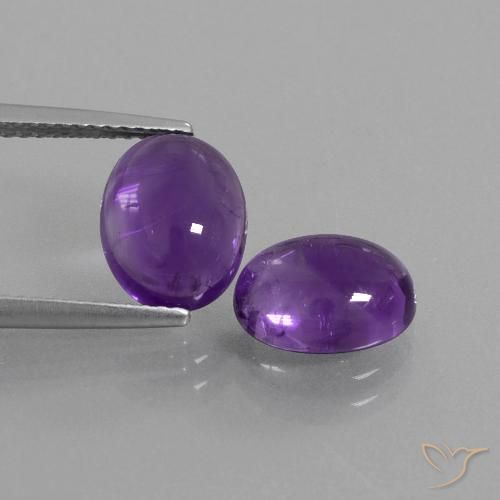 5.08ctw Naturale Viola medio Ametista, Ovale, Trasparente