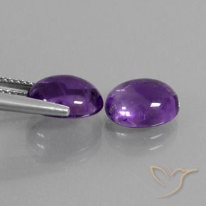 Gemme di Ametista Viola medio naturale da 5.08 ct, Ovale, Trasparente