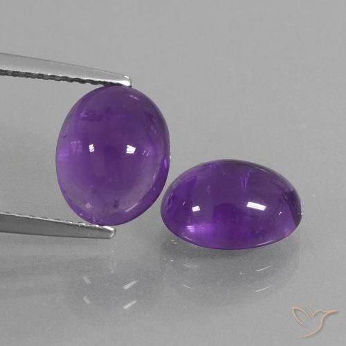 5.33ctw Naturale Viola medio Ametista, Ovale, Trasparente