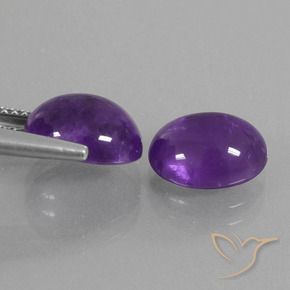 Gemme di Ametista Viola medio naturale da 5.33 ct, Ovale, Trasparente