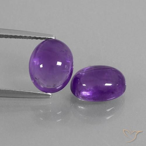5.76ctw Naturale Viola medio-chiaro Ametista, Ovale, Trasparente