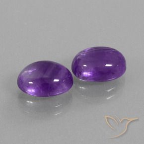Gemme di Ametista Viola medio-chiaro naturale da 5.76 ct, Ovale, Trasparente
