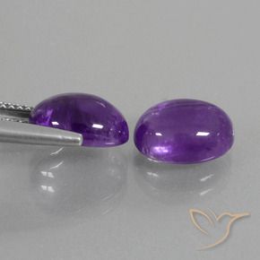 Gemme di Ametista Viola medio-chiaro naturale da 5.76 ct, Ovale, Trasparente