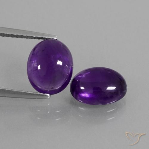 5.56ctw Naturale Viola medio Ametista, Ovale, Trasparente