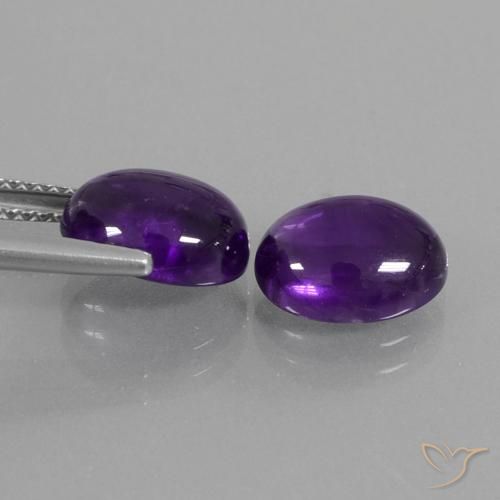 Gemme di Ametista Viola medio naturale da 5.56 ct, Ovale, Trasparente