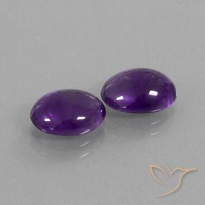 Gemme di Ametista Viola medio naturale da 4.29 ct, Ovale, Trasparente