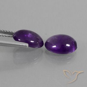 Gemme di Ametista Viola medio naturale da 4.29 ct, Ovale, Trasparente