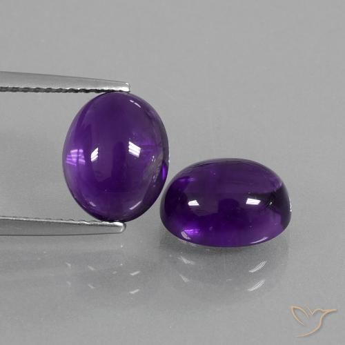 Gemme di Ametista Viola medio naturale da 6.00 ct, Ovale, Trasparente