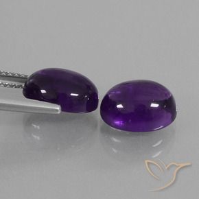 Gemme di Ametista Viola medio naturale da 6.00 ct, Ovale, Trasparente