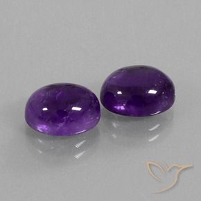 Gemme di Ametista Viola medio naturale da 6.21 ct, Ovale, Trasparente