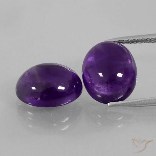 10.41ctw Naturale Viola scuro Ametista, Ovale, Trasparente