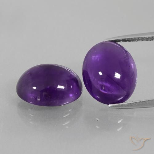 9.92ctw Naturale Viola medio Ametista, Ovale, Trasparente