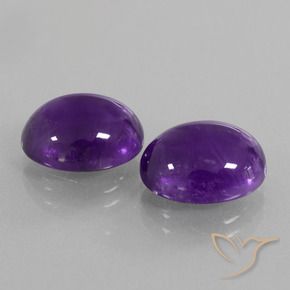 Gemme di Ametista Viola medio naturale da 9.92 ct, Ovale, Trasparente