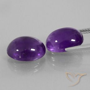 Gemme di Ametista Viola medio naturale da 9.92 ct, Ovale, Trasparente